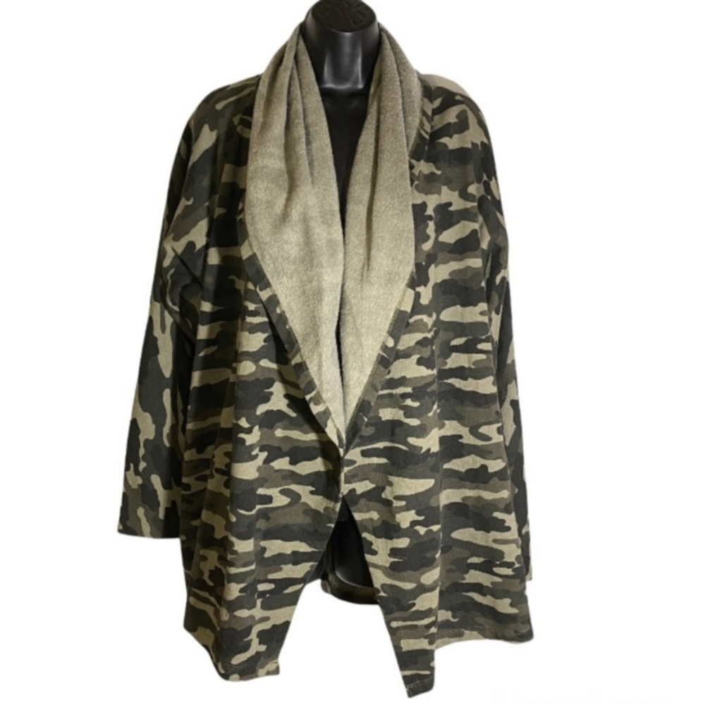 Lucky Brand Camouflage Open Front  Jacket